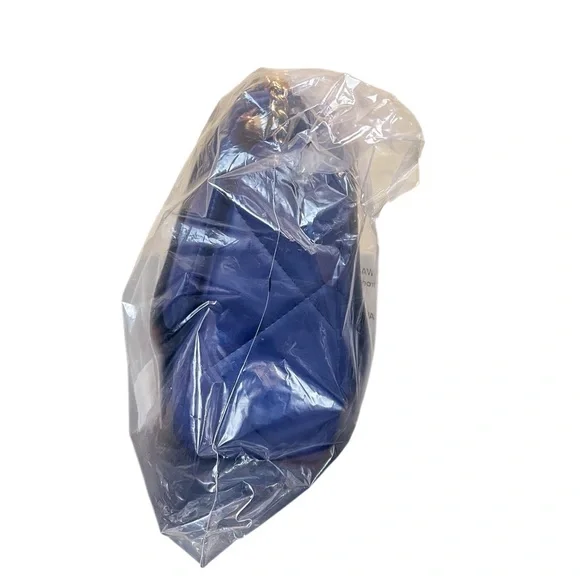 Badgley Mischka Blue Quilted Chain Shoulder Bag NWT Vegan Leather Shoulder Bags